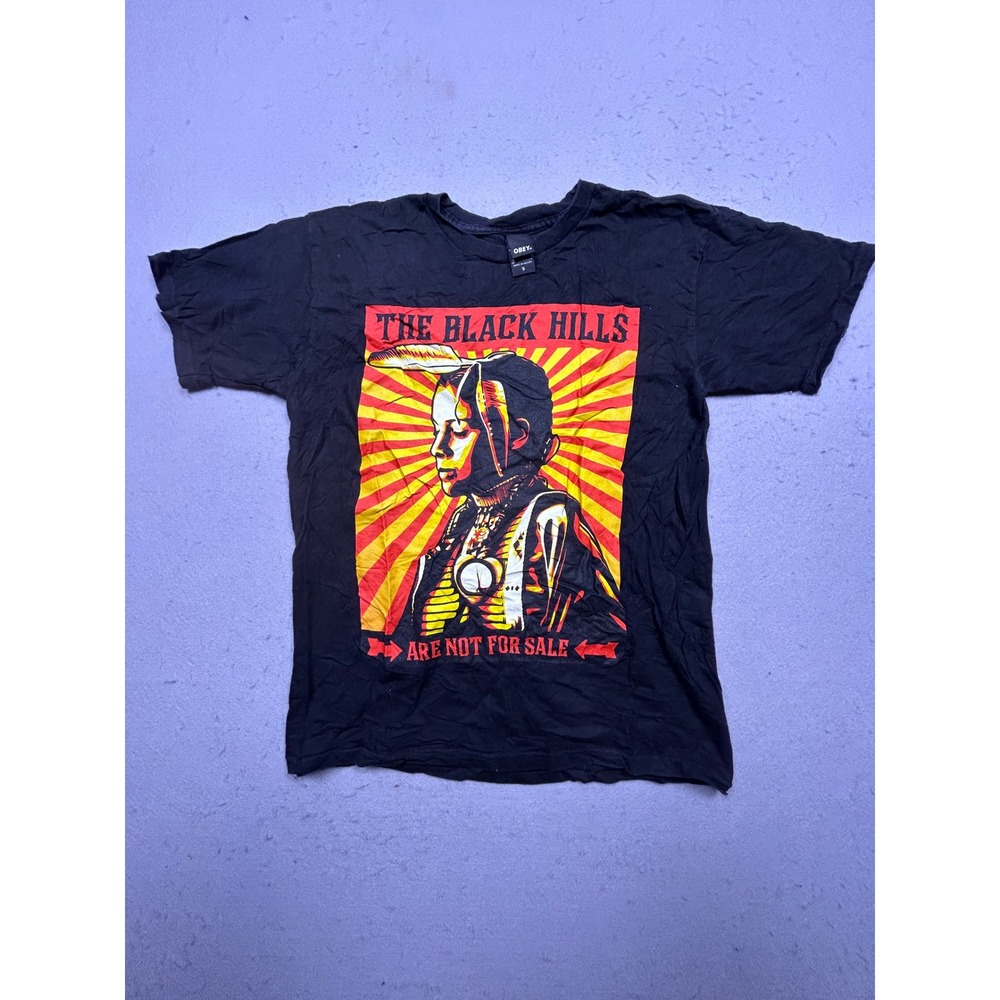 Obey T Shirt 100% Cotton Black Graphic Print S‎ Mens